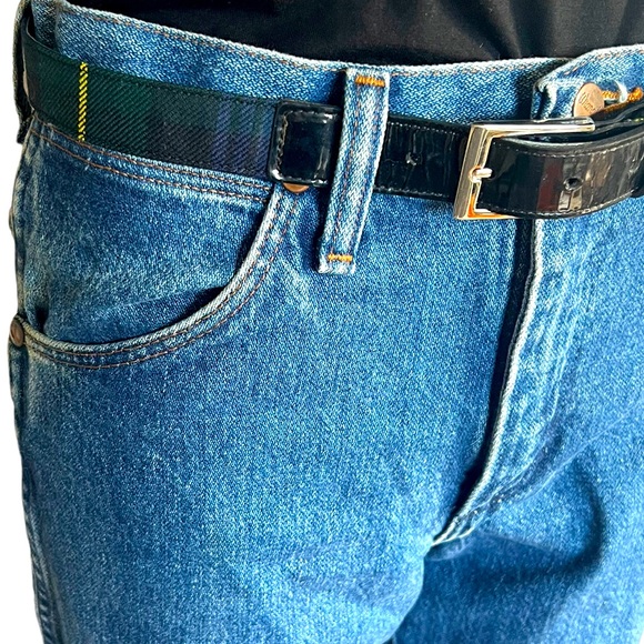 Dolce & Gabbana VINTAGE Tartan Plaid and Patent Belt 36” by 1” - Picture 6 of 14